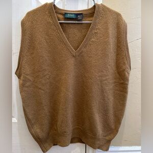 Vintage Byford 100% Lambswool Grandpa Knitted Sweater Vest Made In England Large